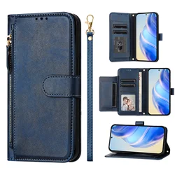 Custodia per telefono in pelle con cerniera e copertura flip