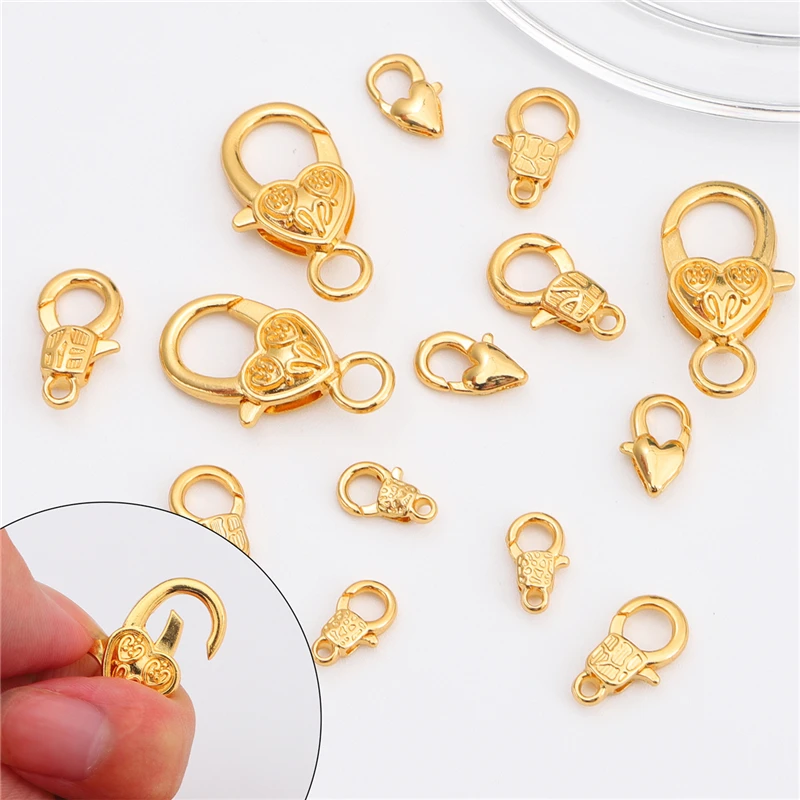 50 Pezzi 12*7mm Moschettone A Gancio A Tenaglia In Lega Di Zinco Dorato A Colori Misti Adatto Per La Produzione Di Gioielli Fai Da Te Di Collane E Braccialetti | SHEIN ALIA
