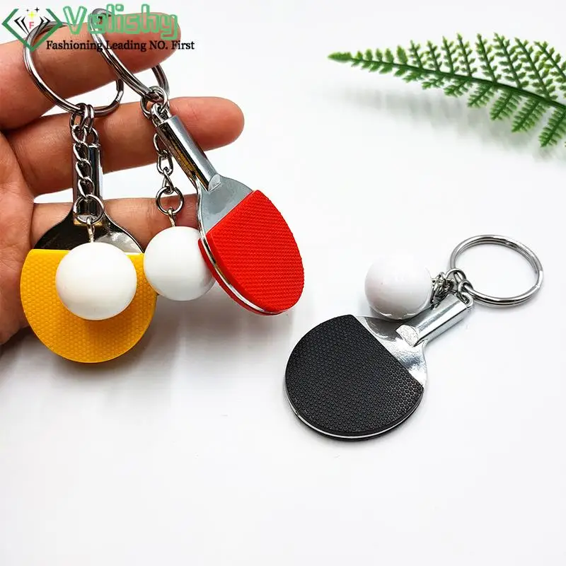 Sport Ping Pong Table Tennis Ball Racket Ball Keychain Racquet Key Chain Keyring Key Ring Sports