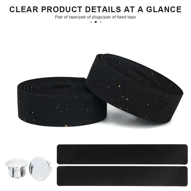 Bike Handlebar Tape Anti-Slip Shock Absorption Bicycle Handlebar Tape PU EVA Soft Comfortable With End Plugs Cycling Wrap Straps bike handlebar tape