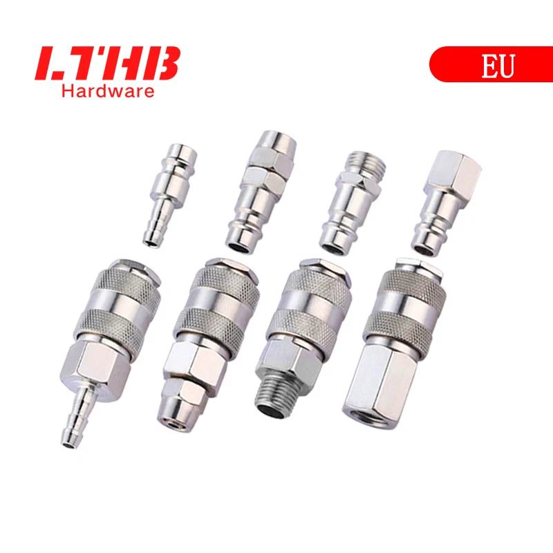 Connettore Per Tubo Flessibile Ad Innesto Rapido Pneumatico Standard Ue Raccordi Europei 1/4 Kit Spina Accoppiatore Aria Maschio Femmina Per Compresso
