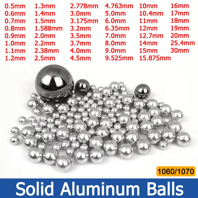 1-10000pcs Precision Aluminum Balls 0.5/0.6/0.7/0.8/0.9/1/1.5/2/3/4/6/8-30mm Solid Smooth Aluminum Ball Spherical Aluminum Bead