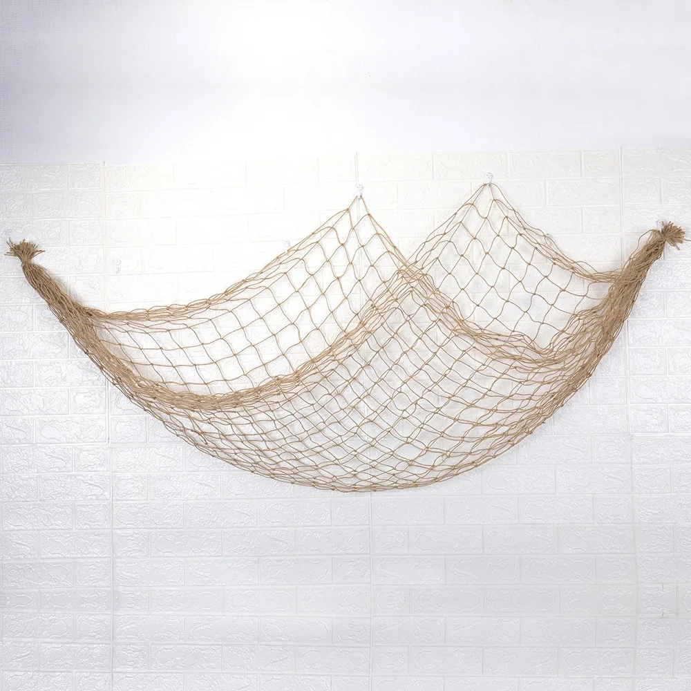 Decorative Fishing Net Natural 120 x 250cm - Seaside Nautical Props