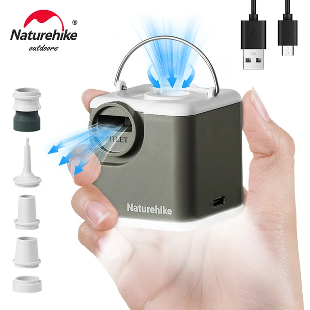 Naturehike – pompe gonflable à air éolien, multifonctionnelle, légère, pour Camping en plein air, Portable, batterie 2400mAh, Rechargeable par USB 1