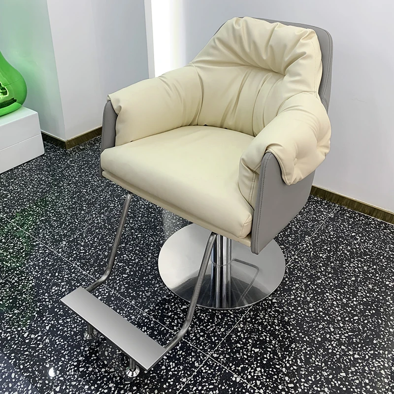 Manicure Cosmetic Wheel Barber Chairs Swivel Aesthetic Stylist Barber Chairs Simple Cadeira Barbeiro Salon Furniture YQ50BC cosmetic lash equipment barber chairs swivel recliner barber chairs manicure cadeira cabeleireiro commercial furniture yq50bc