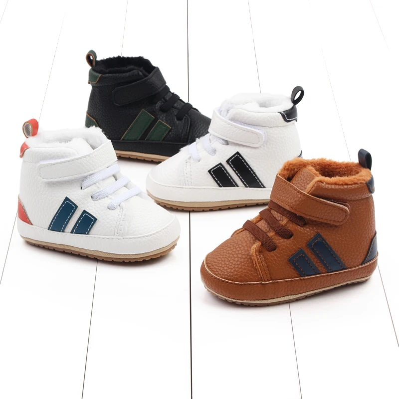 Baby Winter and Autumn Toddler Infant First Walking Shoes Ankle-covered TPR Sole Anti-slip Soft PU 2023 New Arrival 11cm12cm13cm 4
