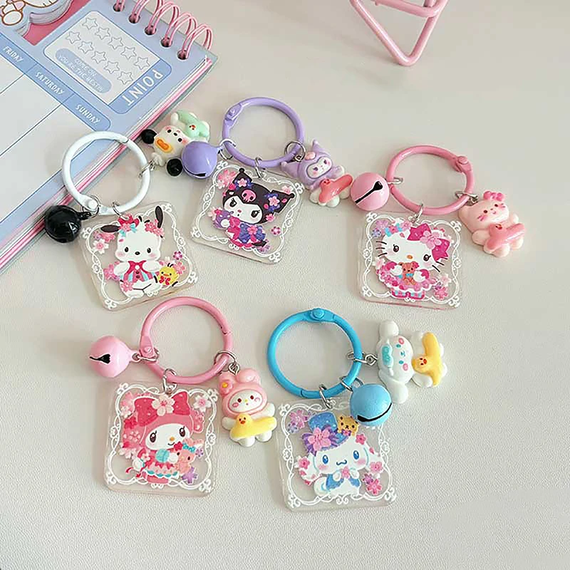 

Модный мультяшный Sanrio Kuromi Cinnamonroll Мелодия акриловый брелок симпатичный рюкзак для девочек Подвеска для наушников декоративный подарок