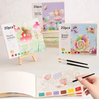 New 20 Sheets Large Children Watercolor Painting Book Paint with Water Kids Gouache Graffiti Picture Coloring Drawing Toys Gifts 1