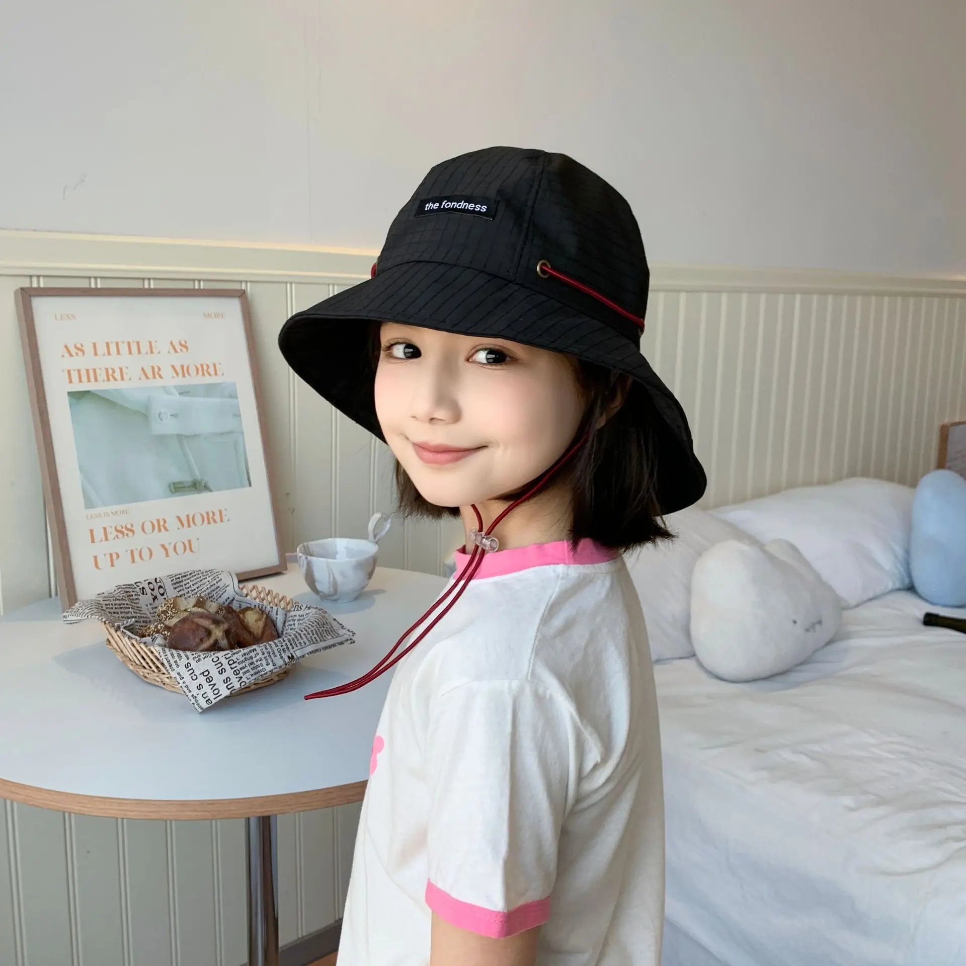 Kids Summer Hats For Girls Boys Bucket Hat Children Sun Protection Fisherman Cap Windproof Sun Hat Foldable Sunhat Outdoor New baby sun hat outdoor sun hat