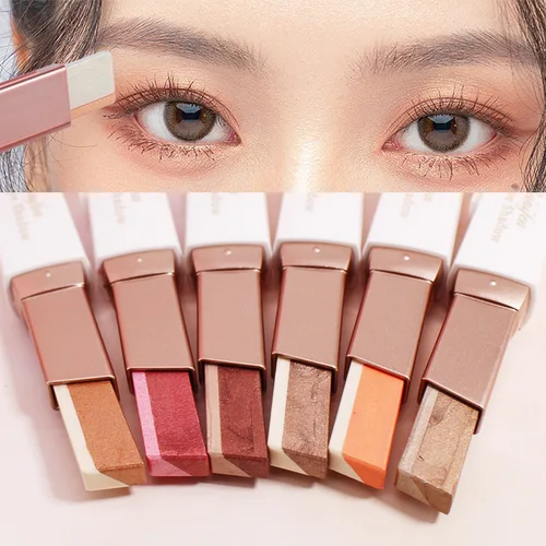 이중 색상 글리터 아이 섀도우 스틱 펜슬 아이 섀도우 메이크업, 방수 이색 쉬머 화장품, 뷰티 메이크업 도구 2