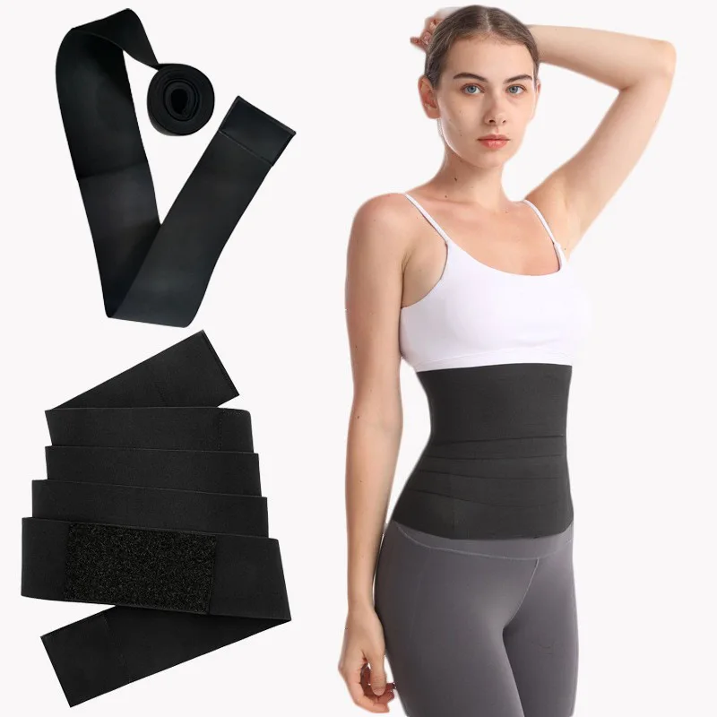  Women Waist Bandage Wrap Trimmer Belt Waist Trainer Shaperwear Tummy Control Slimming Fat Burning For Postpartum Sheath Belt  snatch me up bandage wrap waist trainer body shaper belly control sauna sweat fat burning trimmer tape sheath compressive girdle