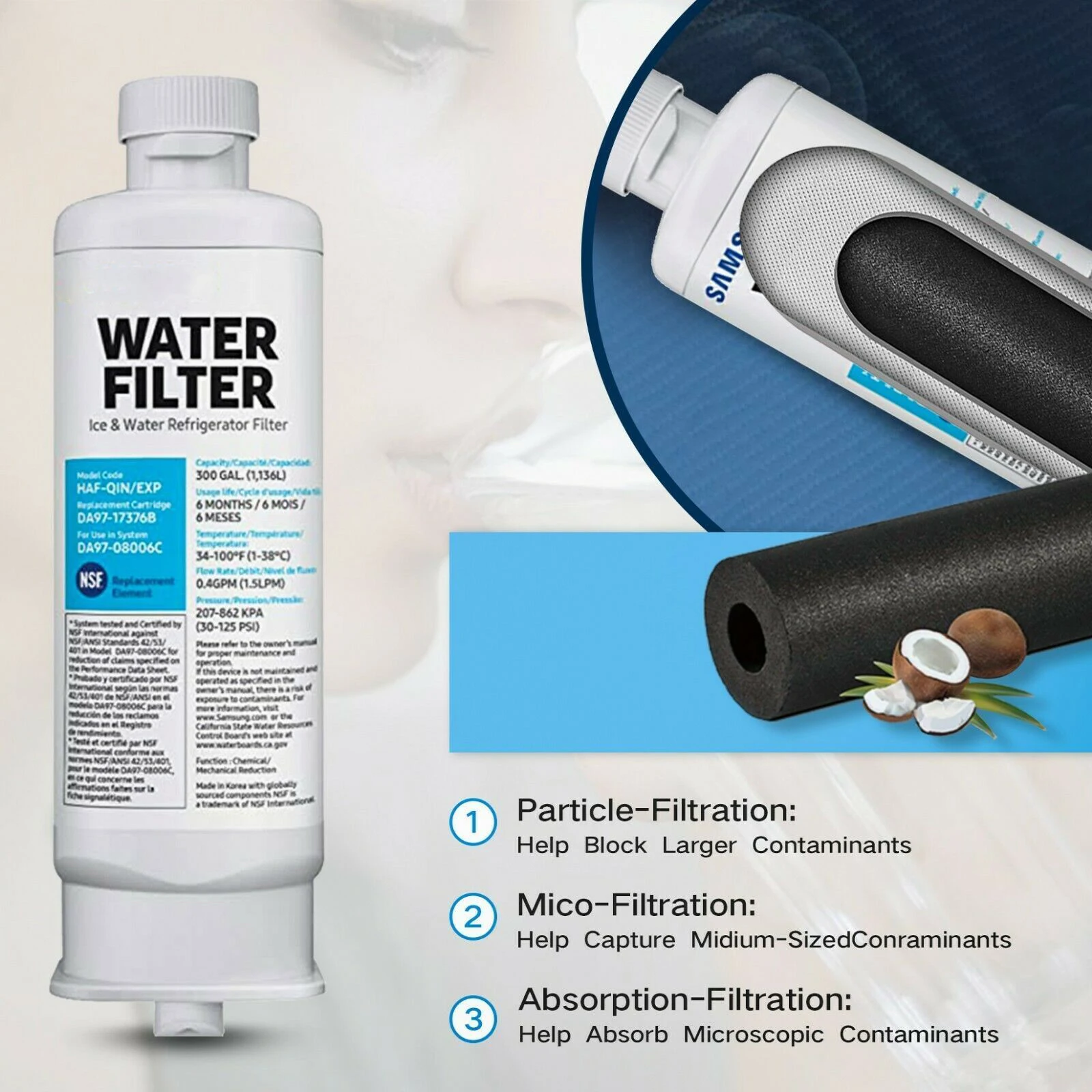 Рисунок 2 - зеркальный фильтр для воды в холодильнике