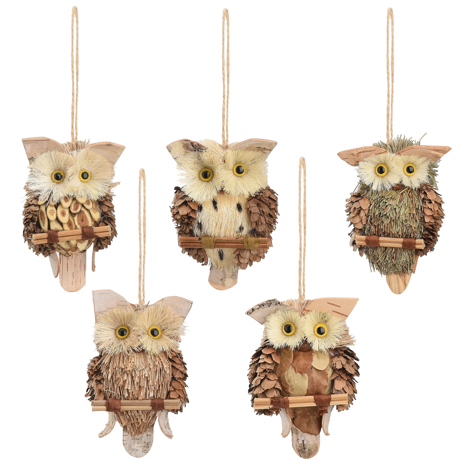

Garden Christmas Ornament Holiday Scene Decoration Foam For Home Living Room Office Wood Half-body Three-dimensional Owl Pendant