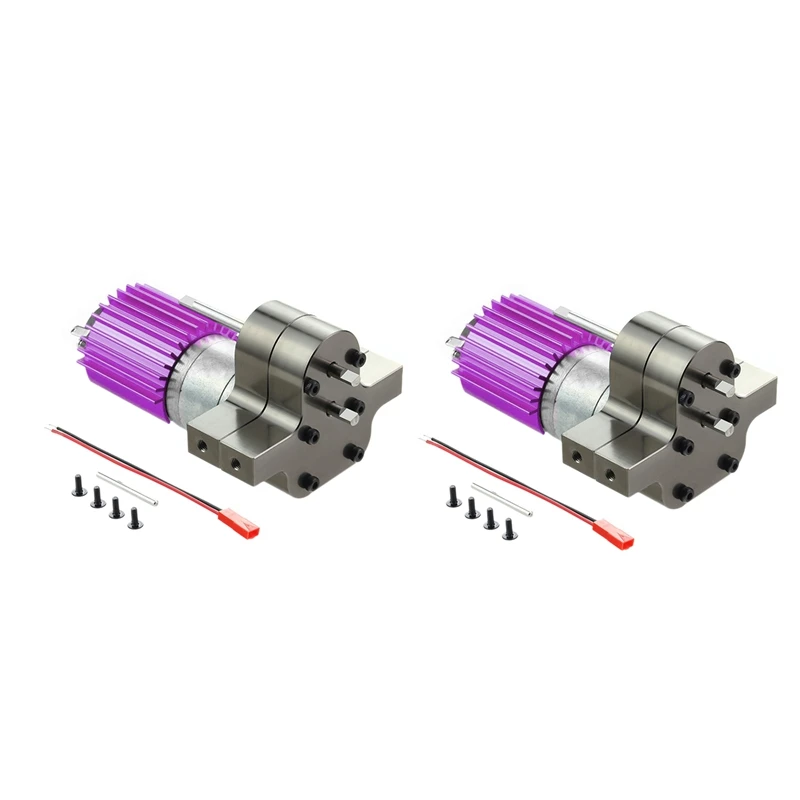 

2X Metal 370 Motor Gearbox Gear Box For WPL C14 C24 B24 B36 MN D90 D99 MN99S RC Car Upgrade Parts,Titanium