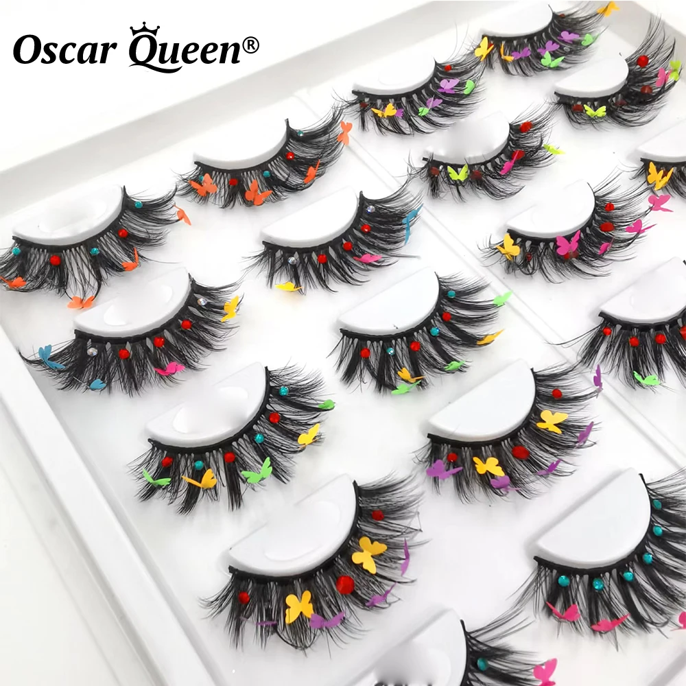 フェイクミンクつけまつげ,3D,6D 25mm,バタフライツール,フルカラー