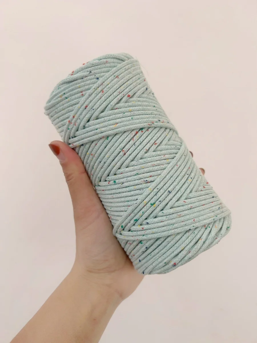 Corda Di Cotone Con Anima Da 3Mm, Corda Di Cotone Con Anima Punteggiata, Corda Intrecciata A Mano Fai-Da-Te, Corda Tessuta A Mano Speciale Nel Macrame