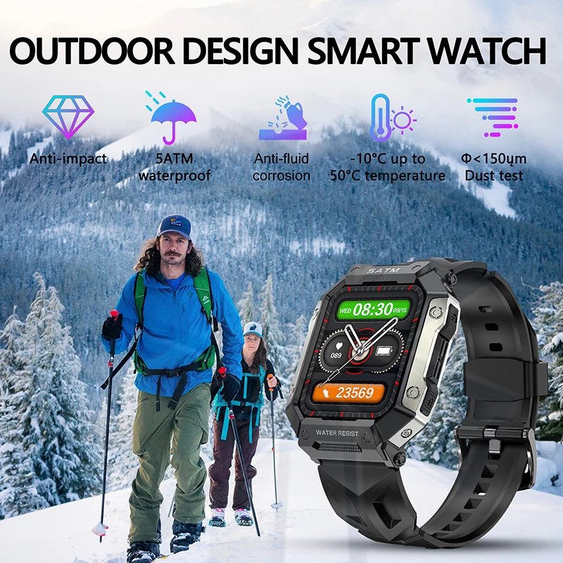 2025 새로운 야외 스마트 시계 방수 혈압 산소 심박수 건강 피트니스 모니터 남성 여성 스포츠 Smartwatch