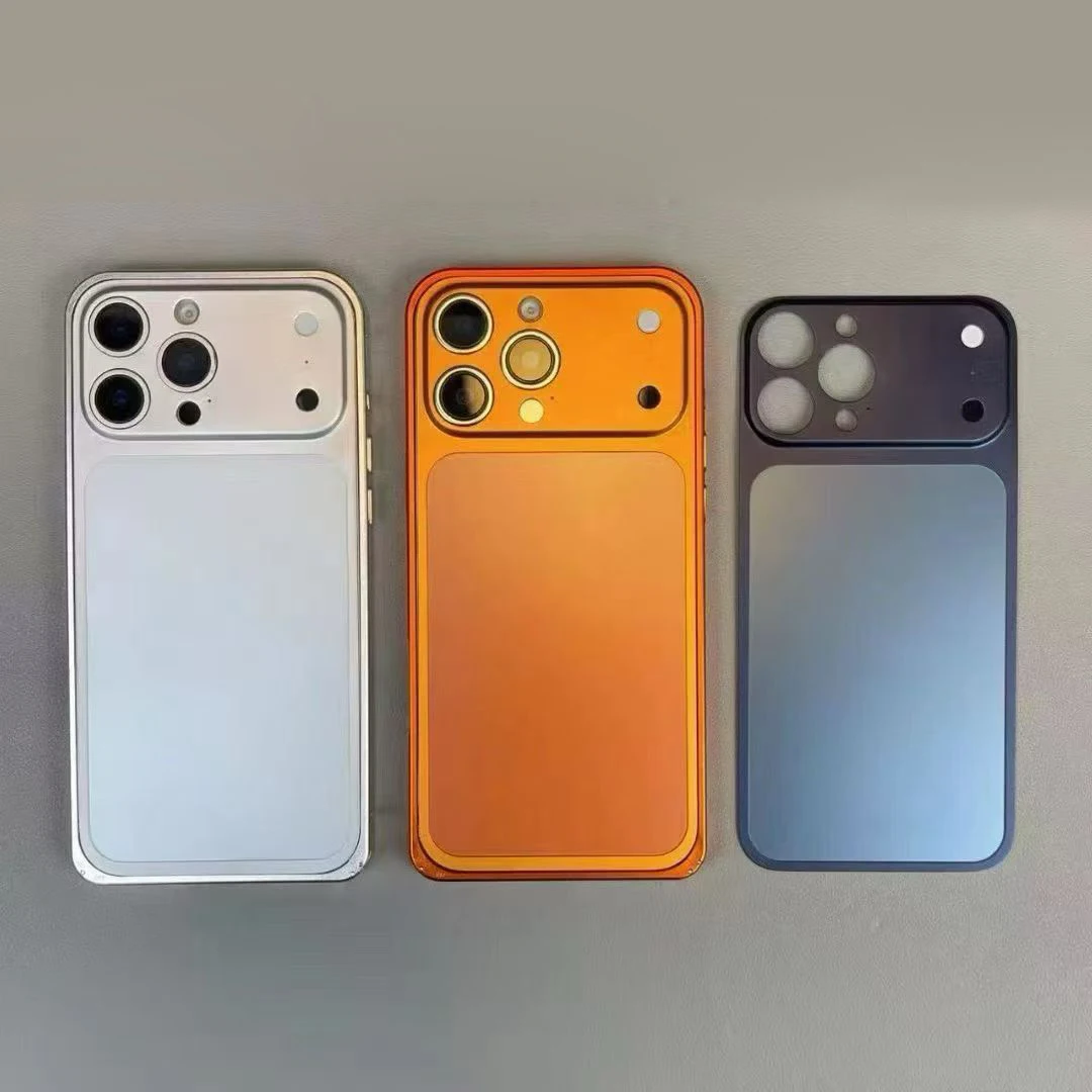 Premium 2-in-1 Metal Frame Aluminum Phone Case with Alloy Back Bumper and Lens Glass Cover