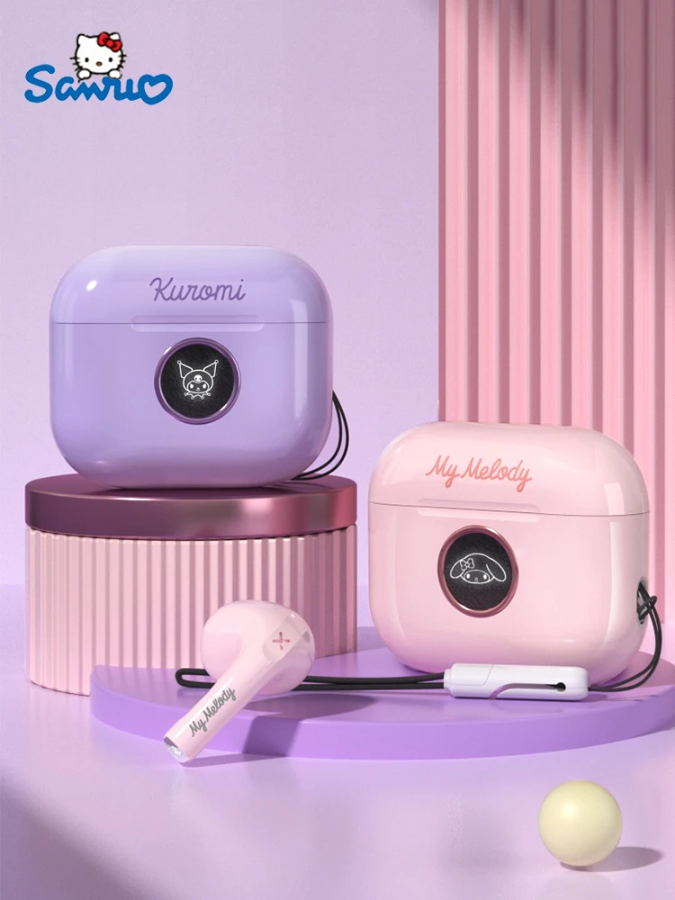 

Sanrio Hello Kitty Bluetooth Earphones Cinnamoroll Melody Cartoon Wireless Headphones Kuromi Music Noise Reduction Headset Gifts