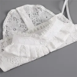 Embroidery False Collars Cotton Adjustable Detachable Women Fake Collars Blouse Top Half Shirt Decoration Clothes Accessories