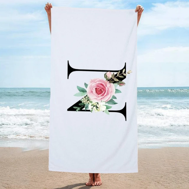 Personalized Alphabet Beach Towel With Creative Minimalist Design 1  Decorative Towels Body Towels Large Lane Linen Bath Towels - AliExpress