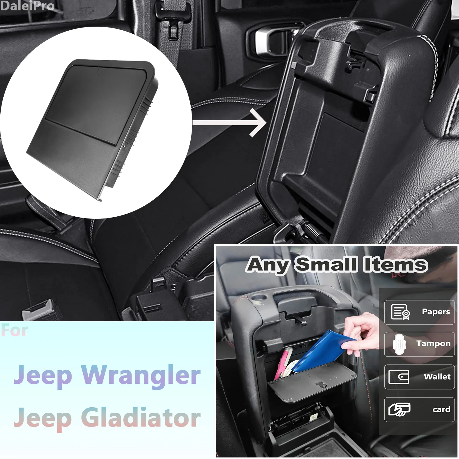 Für Jeep Wrangler JL/JLU 4XE Jeep Gladiator JT Versteckte Aufbewahrungsbox Armlehne Aufbewahrung Intimartikel Fach Organizer Autozubehör