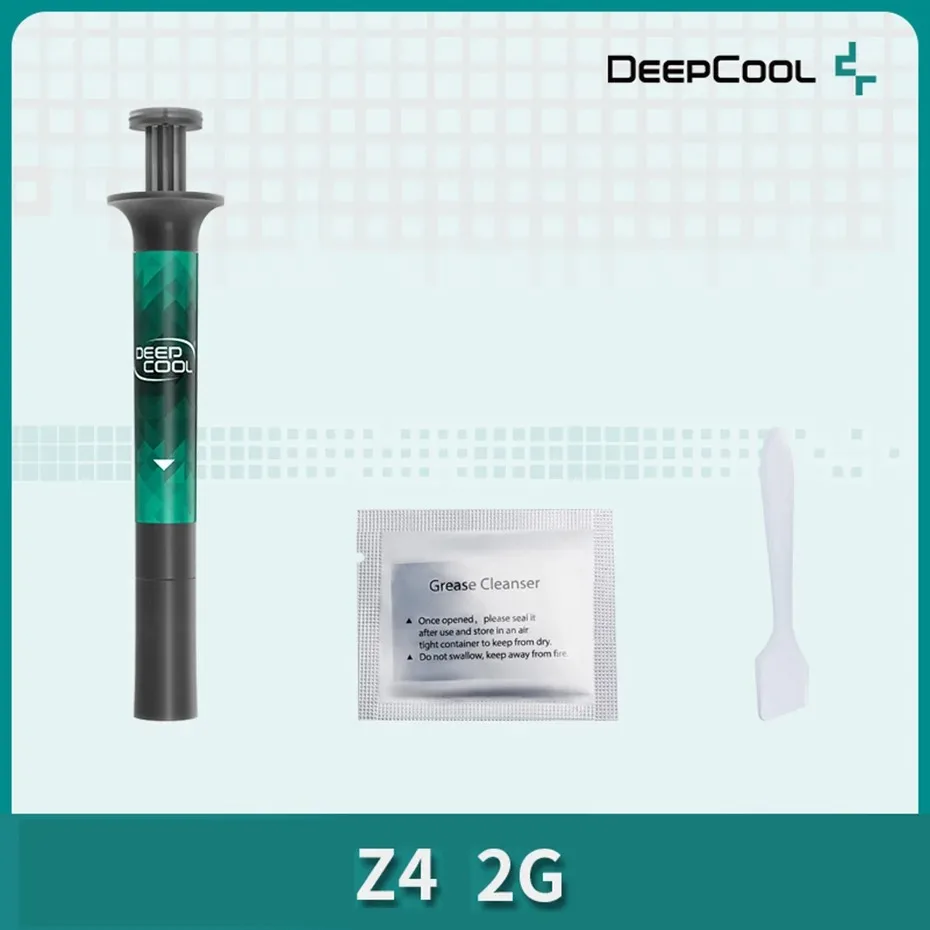 Pasta térmica de alto rendimiento DeepCool Z4 de 2g con raspador no conductor para refrigeración de PC, GPU, CPU y portátiles.
