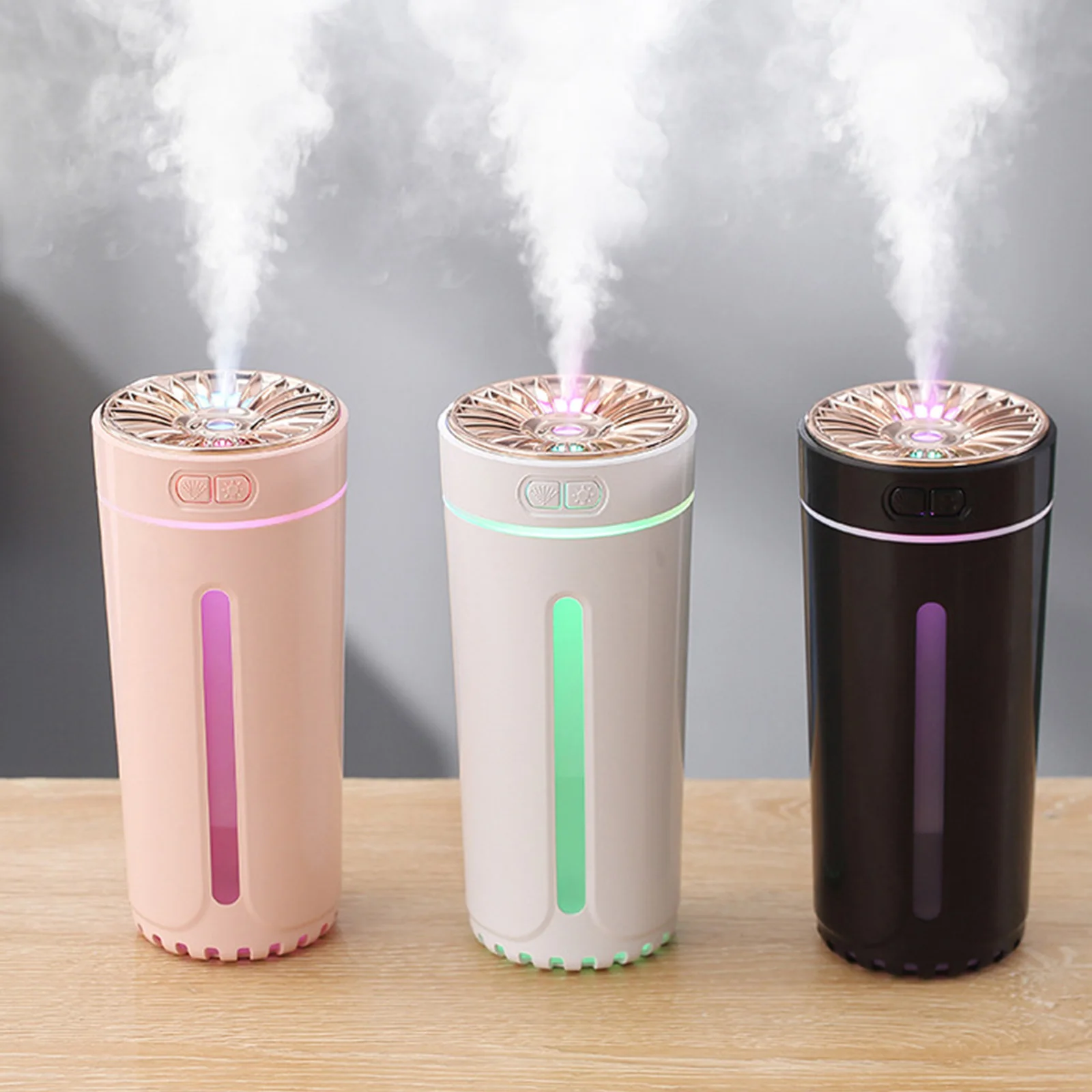 USB 공기 가습기 조명 및 스프레이 모드, 대형 스프레이 가습기, 다채로운 야간 조명, 300ml 용량 가습 장비