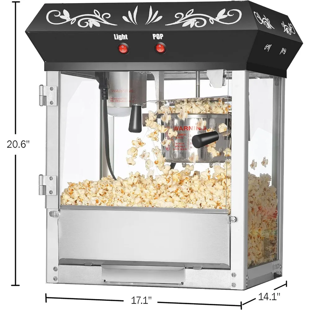 Old Maid Drawer Electronic Popcorn Bucket Plastic Stainless Steel Kettle Popcorn-machine Tempered Safety Glass Panel Electric 4