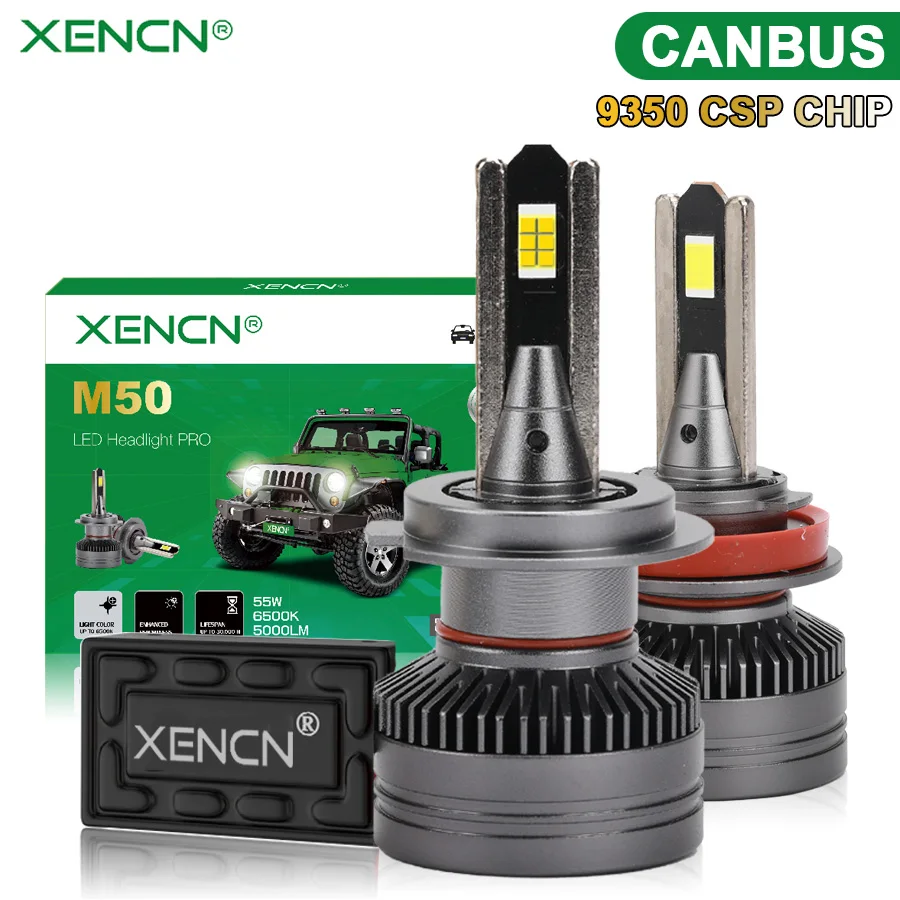 Комплект ламп для автомобильных фар XENCN Canbus светодиодный H1 H4 H7 H11 110 Вт HB3 9005 HB4 9006 HIR2 9012 Turbo 12 В 24 В 6500K