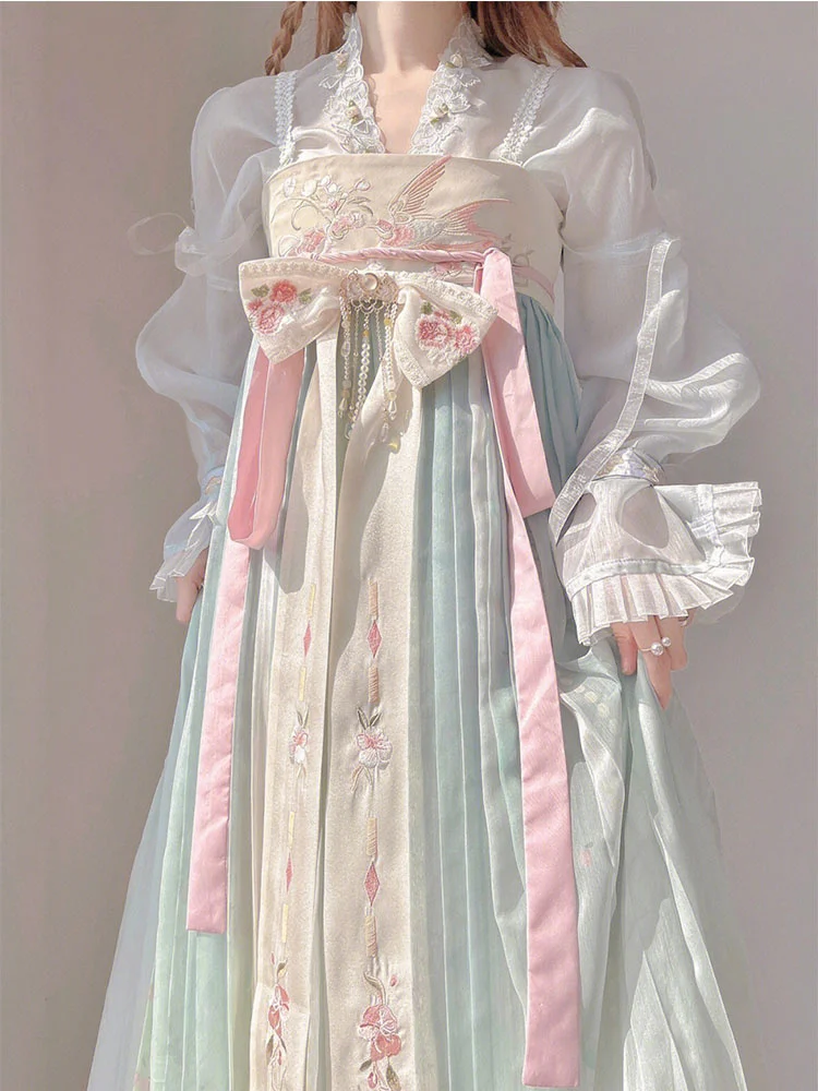 

Chinese Hanfu Dress Women Ancient Traditional Embroidered Hanfu Sets Carnival Fairy Cosplay Costume Green Hanfu Dance Dress