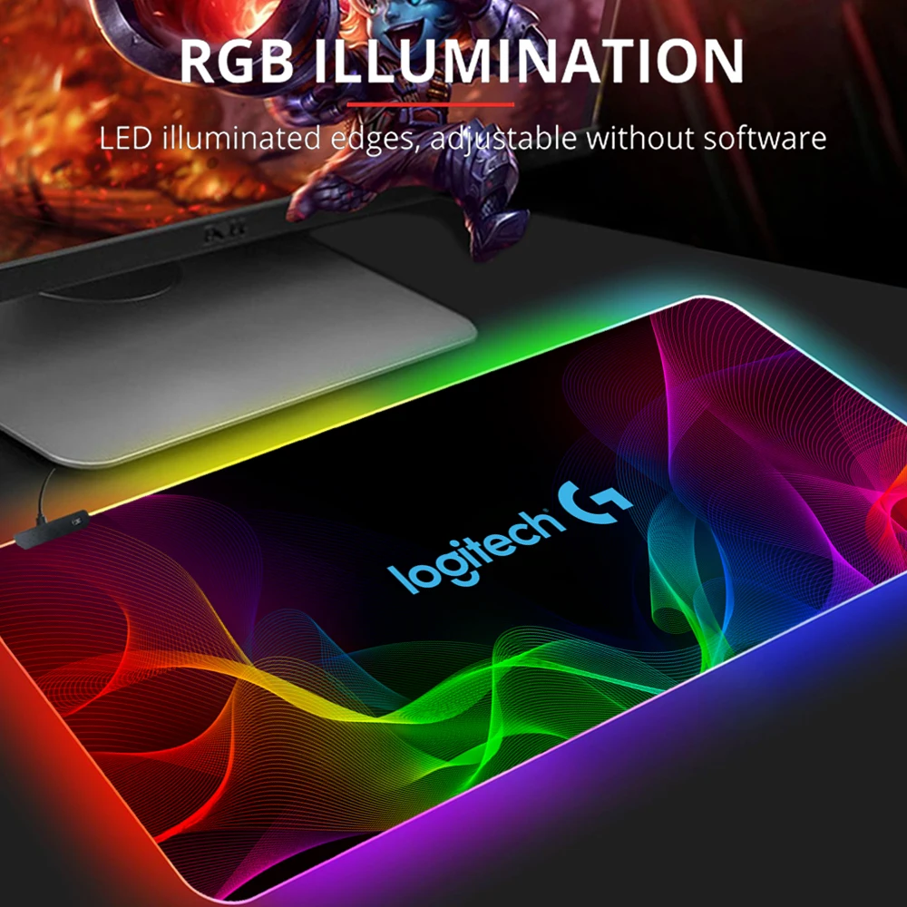 RGB Logitech Mousepad Mouse Pad Gamer Pad Tapis De Souris Mouse Computer Deskmat Mauspad with Backlight - AliExpress