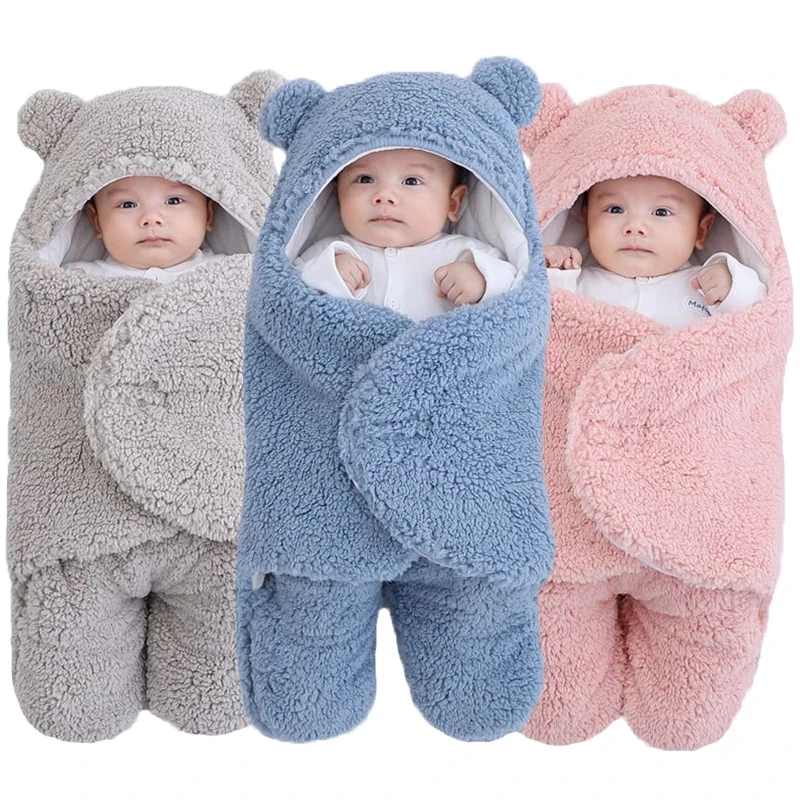용 부드러운 면 겉싸개, 용 담요, 봉투형, 누에 고치형, 두꺼운 침낭, 0-9개월용