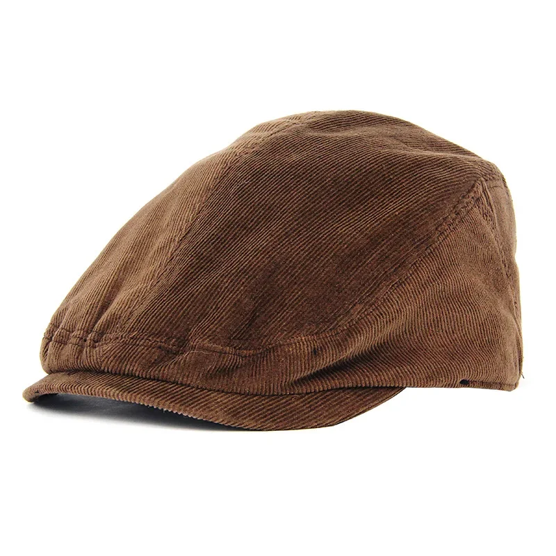 

New fashion day do old vintage front hat corduroy hat head circumference solid color all matching warm beret