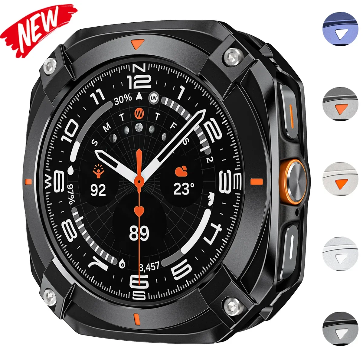 Premium Aluminum Alloy Protective Case with Screen Protector – Men's Watch Cover Accessories