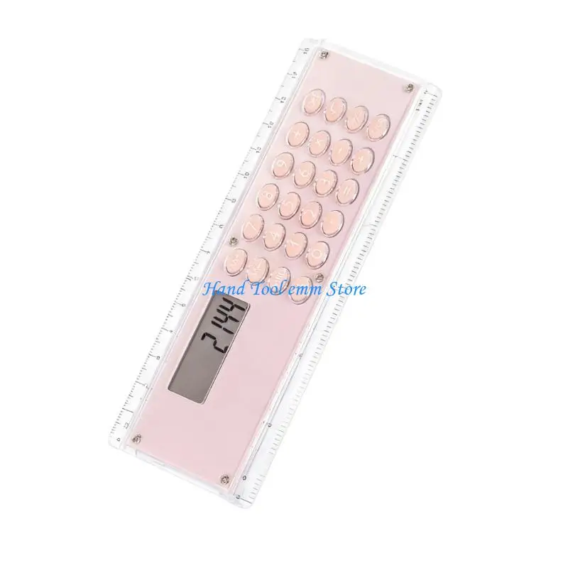 H37F 양면 측정 15cm 눈금자(숙제 사무용 인체공학적 통합 계산기 포함)