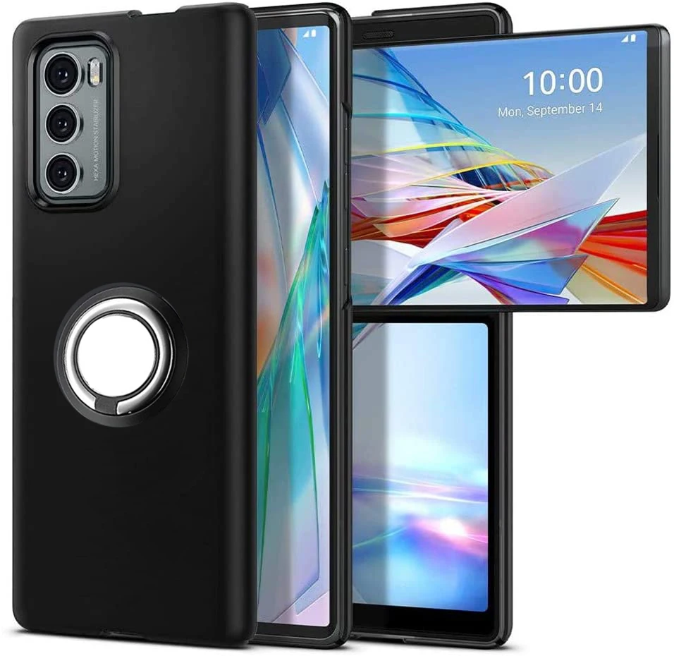 Custodia Con Supporto Ad Anello Per Lg Wing 5G Lg Wing Lm-F100N Nuovo Anti-Impronta Liscia Opaca Custodia Per Pc Cover Posteriore Rigida Protettiva Pe