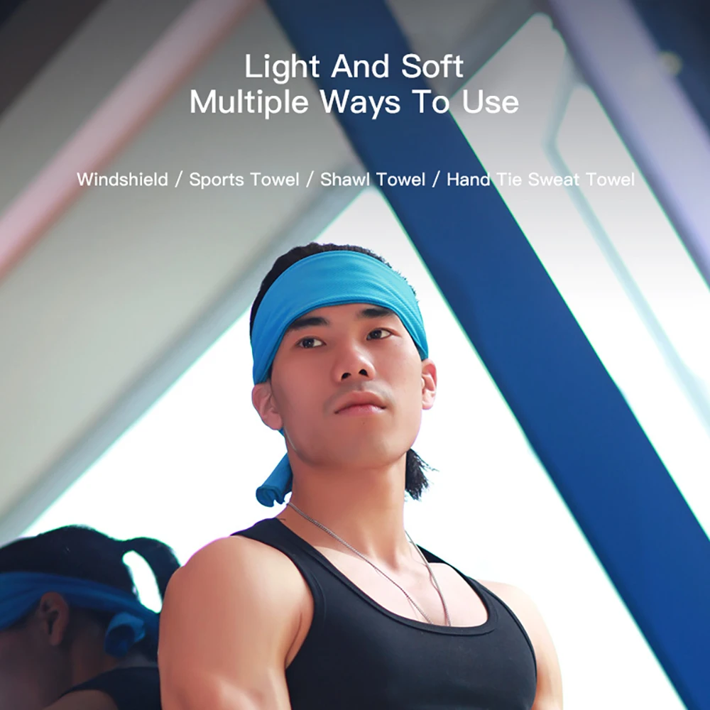 Sports Towel Fiber Cold Feeling Silicone Sleeve Compressed Cooling Sweat Absorption Quick Drying 100% Polyester
