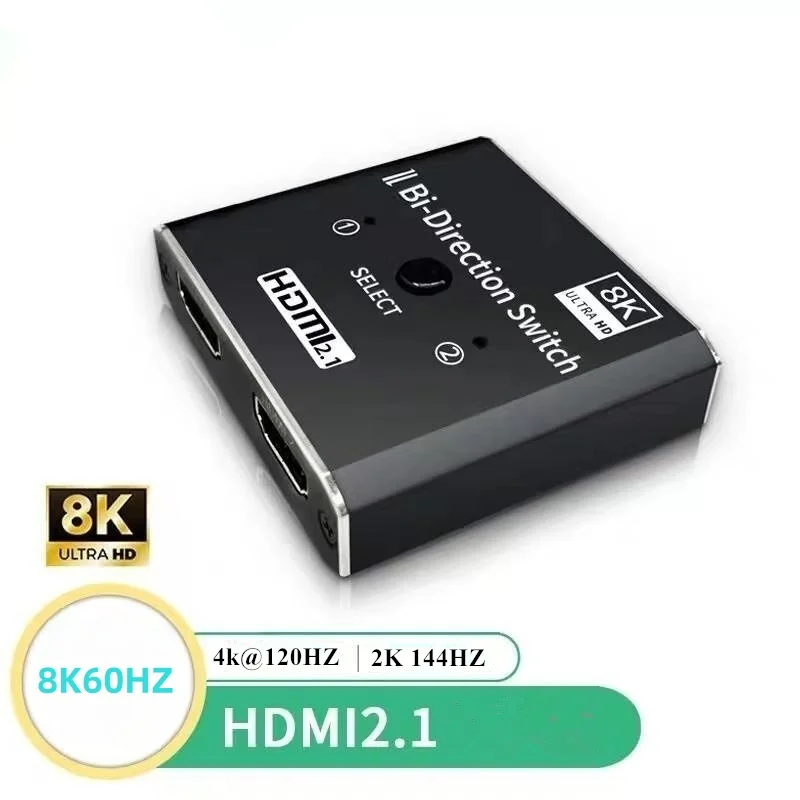 Conmutador De Cable HDMI 2.0 Bidireccional 4K Hub Divisor HDCP 2x1 1x2 En Salida HDMI Switch Selector Box