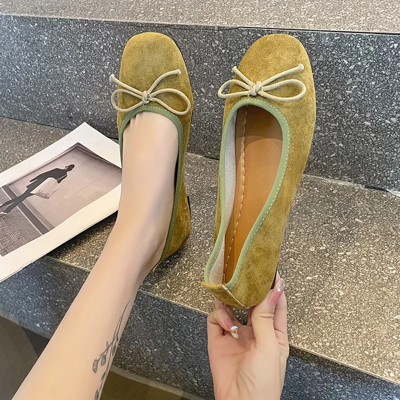 

Туфли женские на плоской подошве, Элегантные повседневные кроссовки, без застежки, круглый носок, с бантом, Мокасины, разноцветные, лето