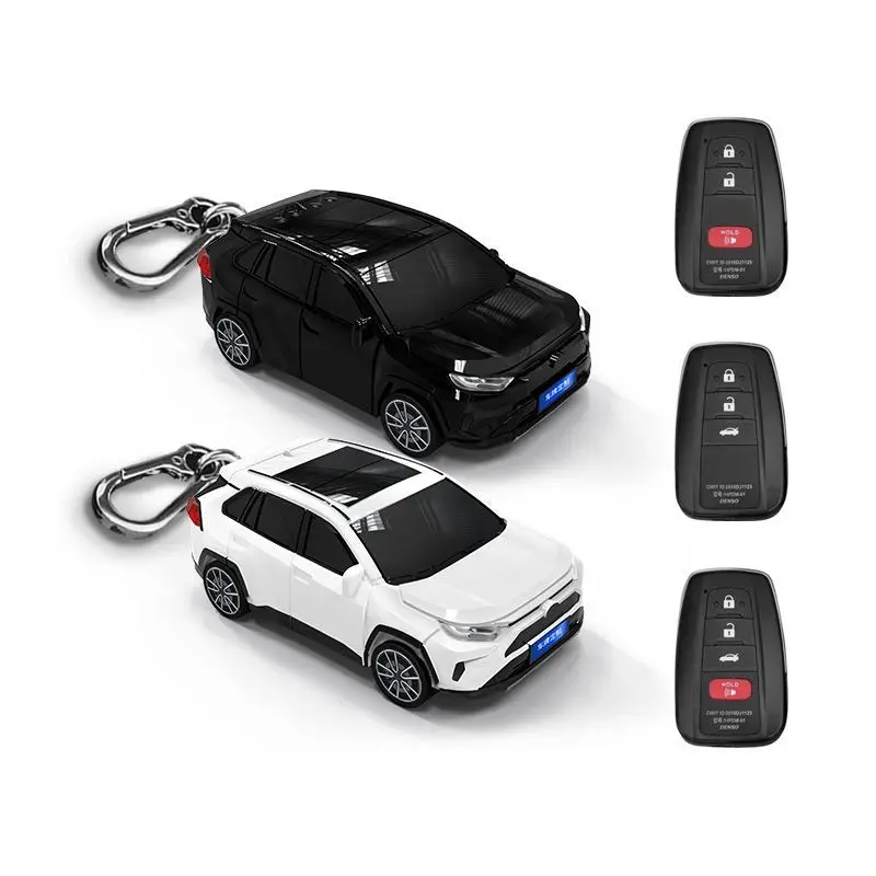 

For Toyota RAV4 Key Cover Car Model Key Protective Case Creative Personalized Gift Car Key Pack Buckle Accessories Key Cover