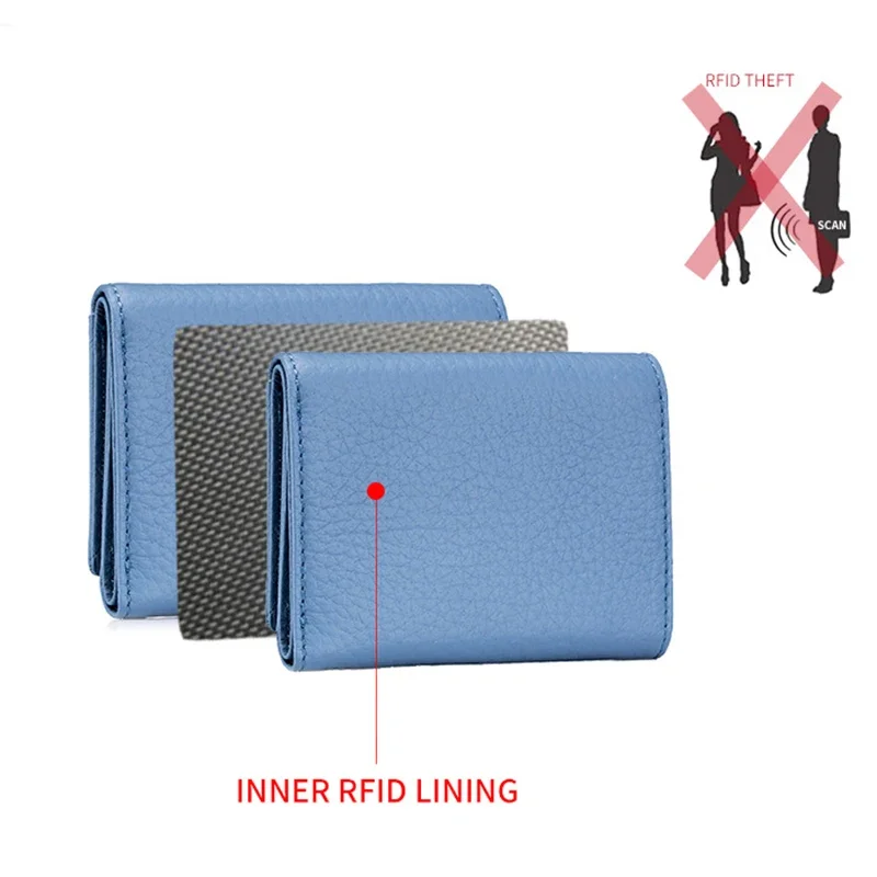 Small Wallet Women's Genuine Leather Japanese Wealth RFID Coin Bag Money Clip Mini Wallets Short Purse Fashion Design Pack Case