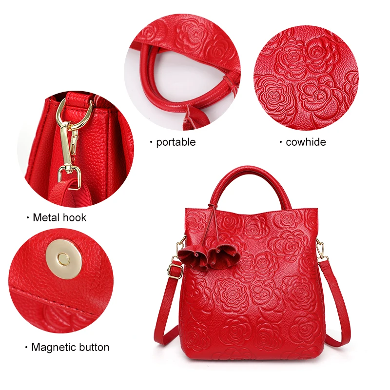 Classic Red - Button Tote