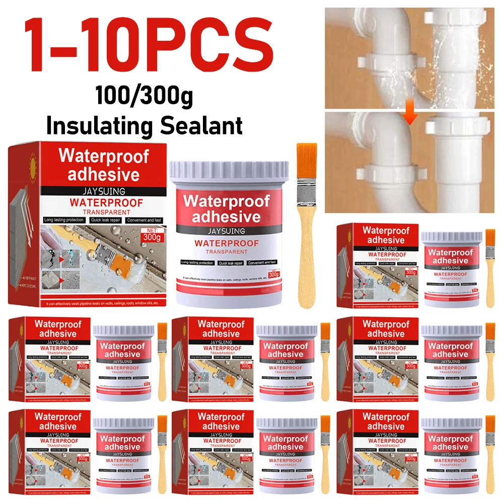 Strong Invisible Waterproof Agent Anti-Leakage Agent with Brush Transparent Sealing Coating Leak-Free Glue Toilet Repair Tools