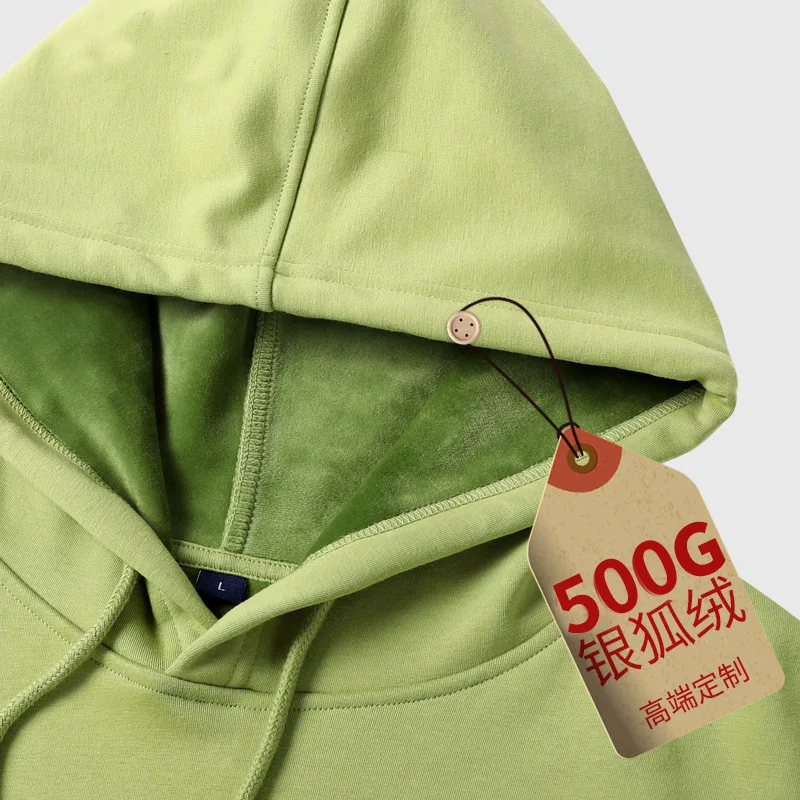 

2023 Winter Loose Work Clothes Hooded Pullover Fleece-lined Thickened Group Coat