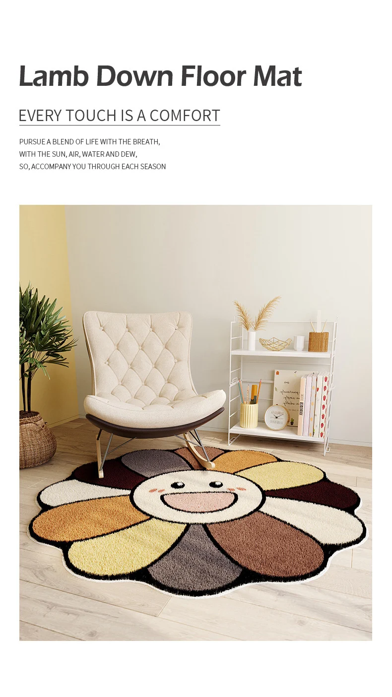 

7006 New Nordic Tie-Dye Carpet Wholesale Plush Mat Living Room Bedroom Bed Blanket Floor Cushion for Home Decoration