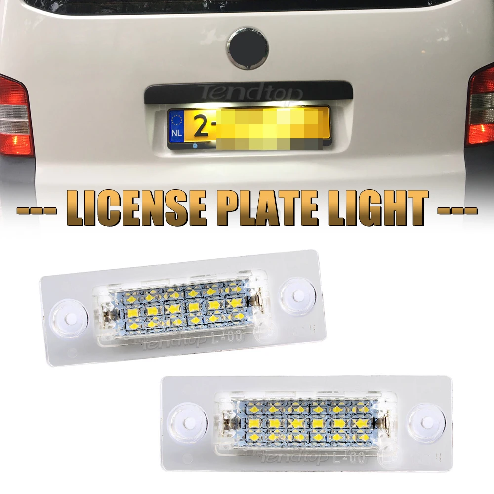 

2Pcs White For Volkswagen Touran Passat Jetta Caddy LED Number License Plate Light Lamps White Led Car Accessories No Error