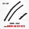 Wiper LHD Front Wiper Blades For BMW X6 E71 E72 2008 - 2012 Windshield Windscreen Clean Window Car Rain Brushes 24"+20" 1