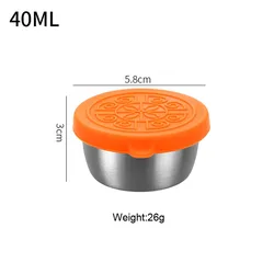 Salad Dressing Container with Reusable Stainless Steel Cup and Leakproof Silicone Lid (Orange)