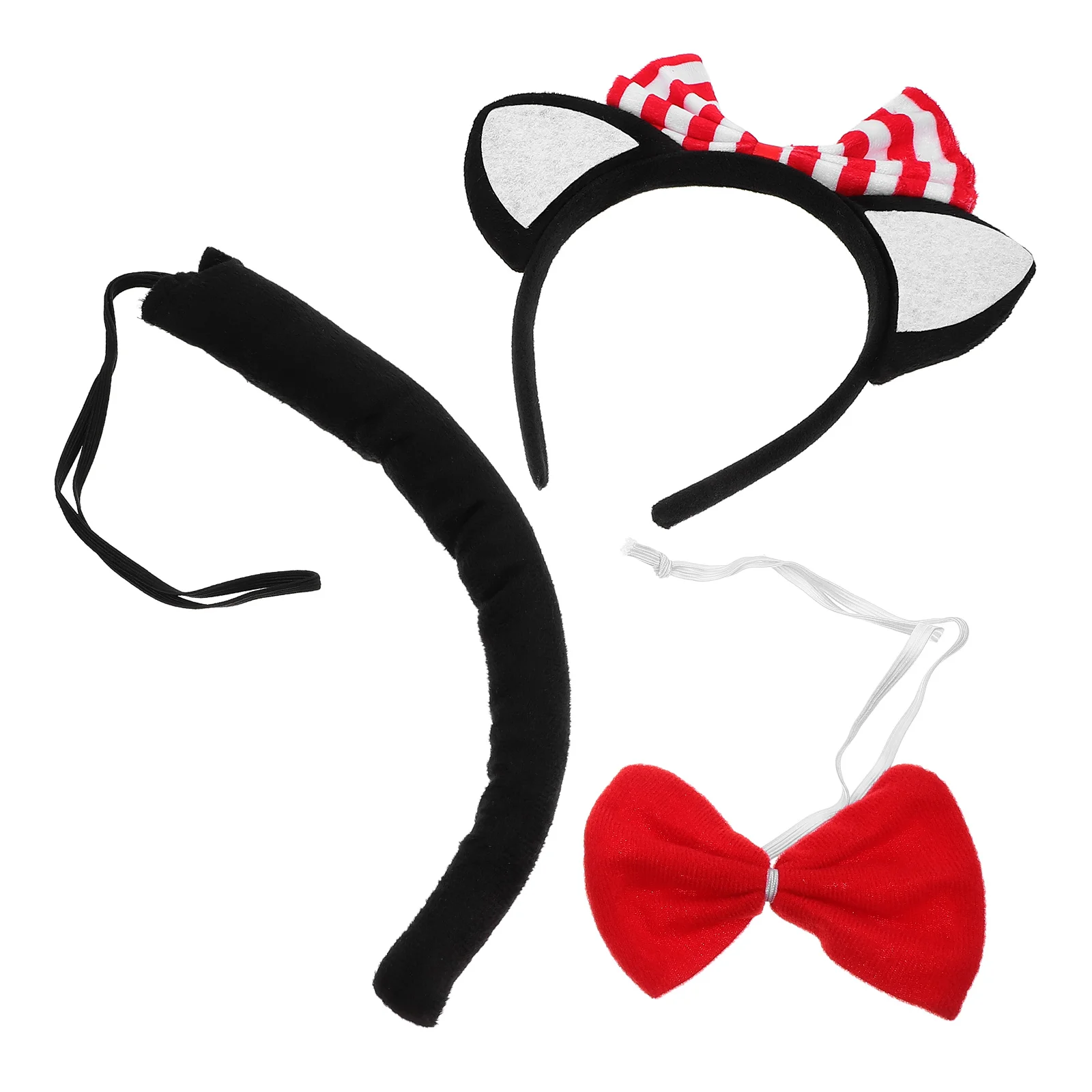 

Three Piece Suit Halloween Black Cat Child Cloth Cosplay Animal Tail Ear Headband